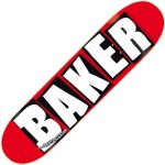photo de la planche de skateboard baker brand logo red