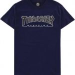 photo du tshirt thrzasher outlined blue black