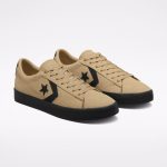 photo des chaussures de skateboard converse cons pro leather khaki black