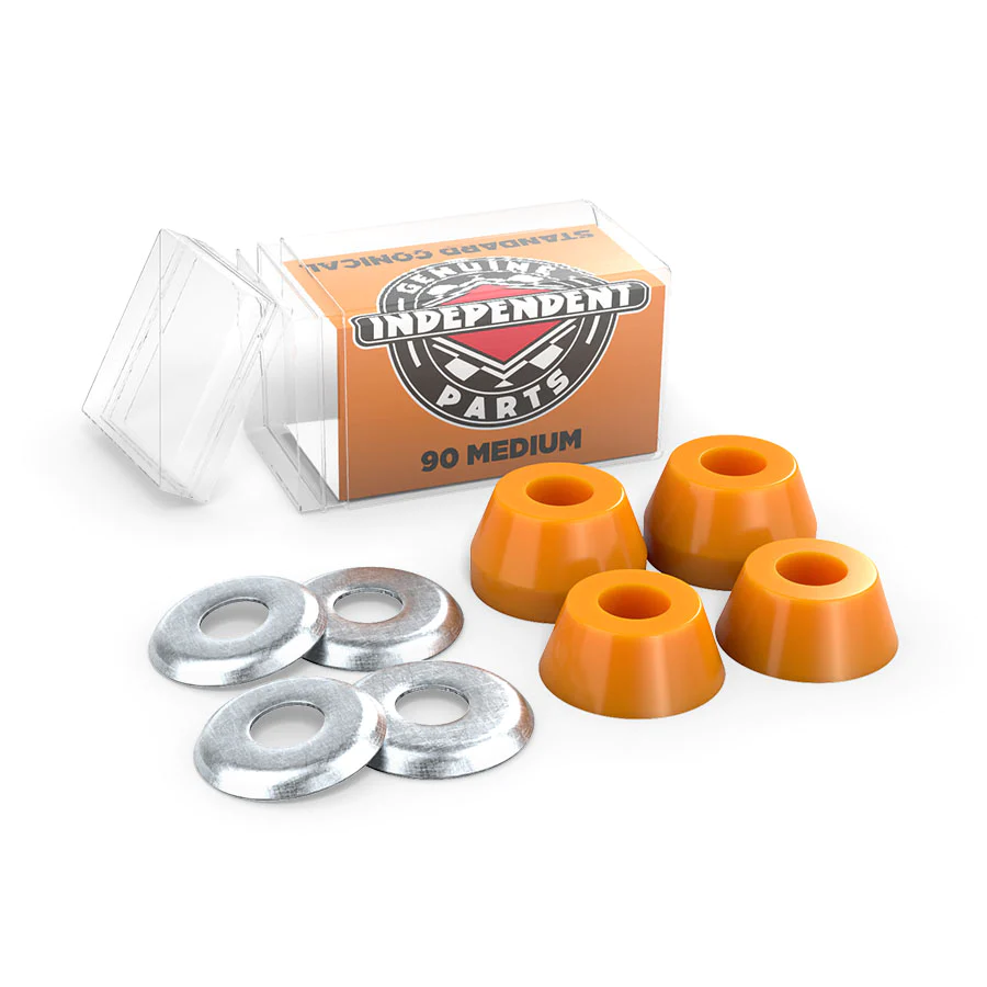 Jeu De 4 Gommes De Skateboard INDEPENDENT Conical Soft 88A - Rouges, Pour Trucks Et Longboards