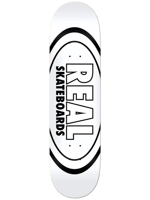photo de la planche de skateboard real team oval white