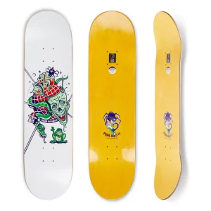 photo de la planche de skateboard polar oski the mask white