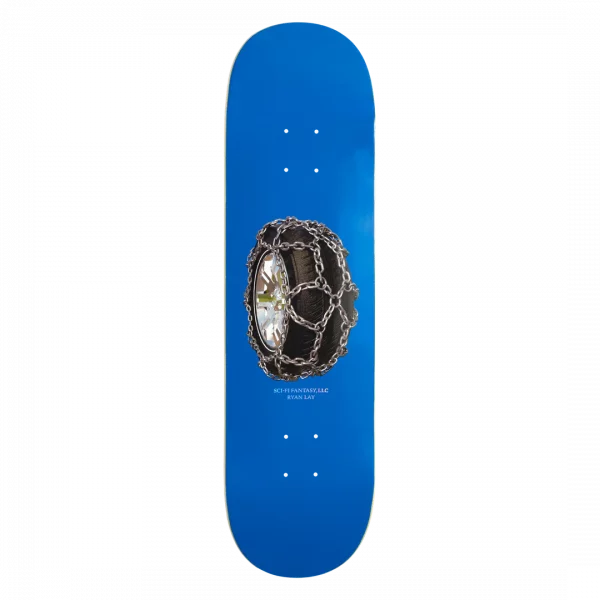 photo de la planche de skateboard sci fi ryan lay tire chain