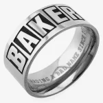 Image de la bague baker brand logo en argent