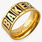 Image de la bague baker brand logo en or