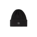 photo du bonnet polar skate co merino double fold black