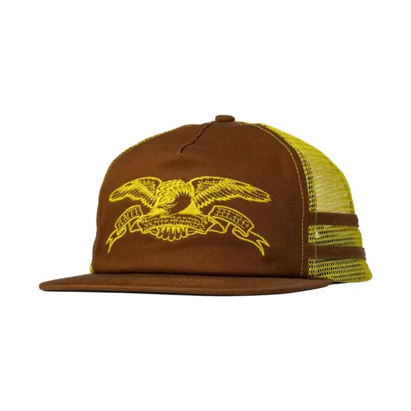 photo de la casquette antihero basic eagle brown mustard