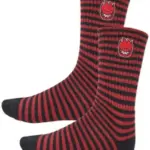 photo des chaussettes spitfire bighead fill emb stripe black red