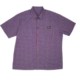 photo de la chemise baglady button up shirt red blue