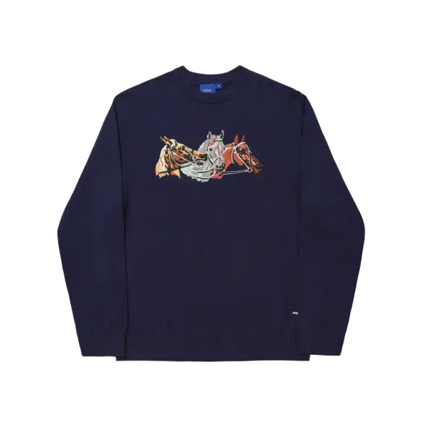 FA25_HORSES CREWNECK KNIT NAVY_04