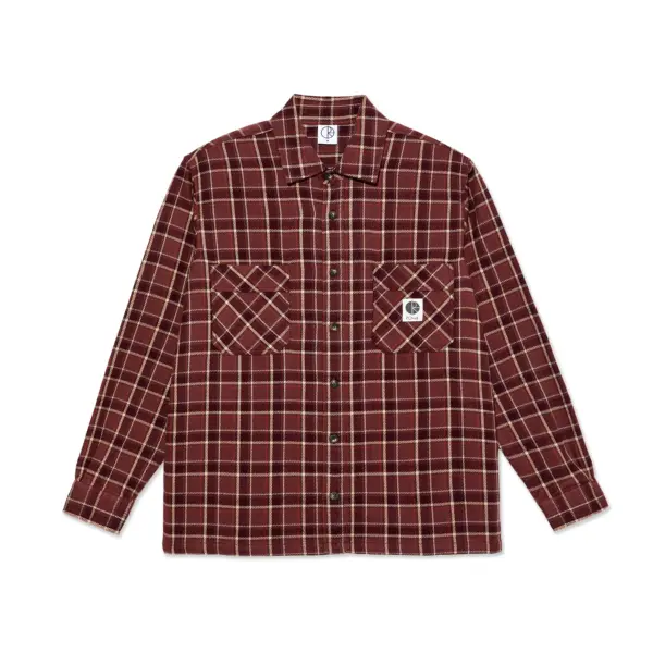 photo de la chemise polar mike ls flannel oxblood check
