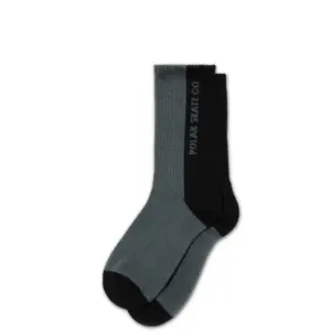 photo des chaussettes de skateboard polar rib socks 50/50 black