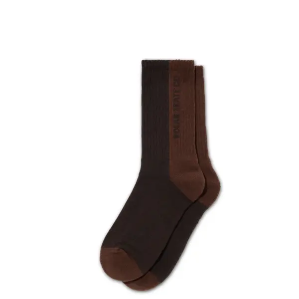 photo des chaussettes de skateboard polar 50/50 brown
