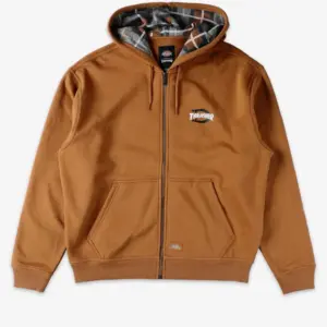 photo du sweatshirt à capuche zippé Thrasher x dickies brown duck