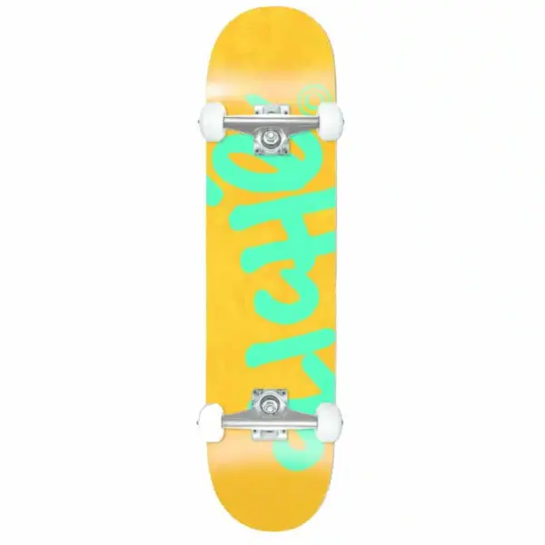 photo de la planche de skateboard cliche handritten orange teal