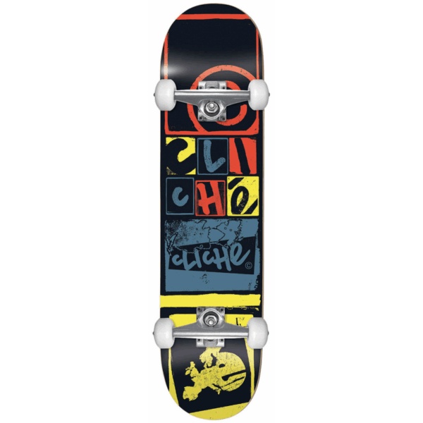photo de la planche de skateboard cliche letter press black