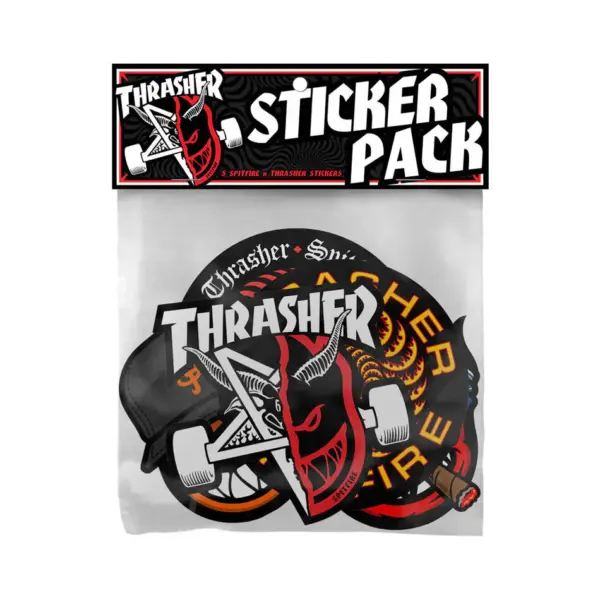 photo du pack de stickers spitfire x thrasher