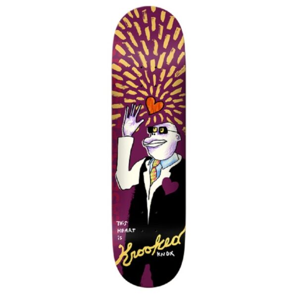 photo de la planche de skateboard krooked knox eyes purple
