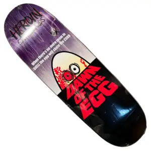 photo de la planche de skateboard heroin dawn of the egg 9.4