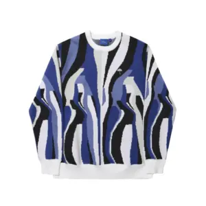 photo du pull de skateboard helas irreel crewneck blue multico