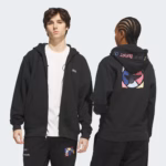 photo du sweatshirt à capuche adidas skateboarding gonz zip hoodie black graphic