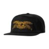 photo de la casquette antihero basic eagle snapback black gold
