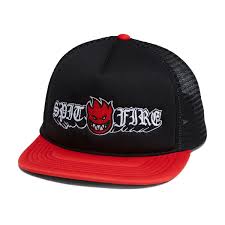 photo de la casquette spitfire old e drop black red