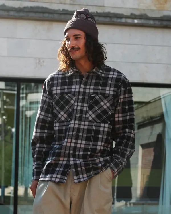 photo de la chemise de skateboard volcom hunkstone moonbeam
