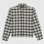 photo de la chemise de skateboard dickies jerome flannel black white