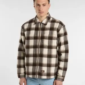 photo de la chemise de skate dickies florence shacket timber brown