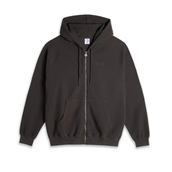 Polar-Skate-Co-F26-Waffle-Zip-Hoodie-Dirty-Black-1