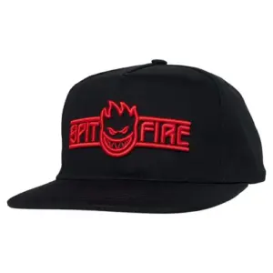 photo de la casquette de skateboard spitfire arch bighead black red