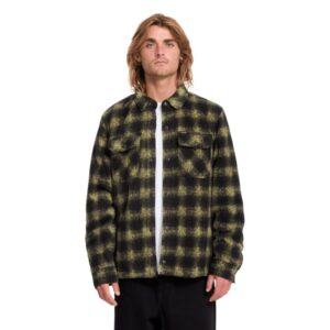 photo de la chemise de skateboard volcom bowered fleece mustard