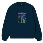 photo du pull de skateboard magenta ailine crewneck navy
