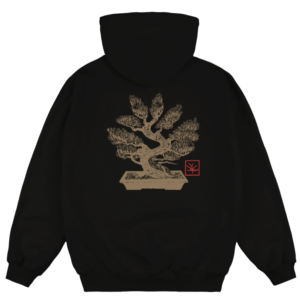 photo du hoodie magenta bonsai black
